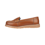 Ladies tan leather loafers