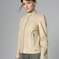 Cream Genuine Leather﻿ Jacket