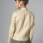 Cream Genuine Leather﻿ Jacket