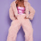 Light Pink Bamboo Lyocell Knitted Vegan Faux Shearling Jacket