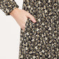 Macha Winter Garden Print Long Sleeved Tie Midi Dress