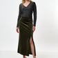 Mahee Velvet Midi Skirt - Sage