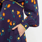 Marize Clarice Floral Print V Neck Long Sleeve Midi Dress