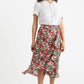 Louche Mara Flower Splash Print Ruffle Hem Wrap Midi Skirt