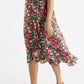 Louche Mara Flower Splash Print Ruffle Hem Wrap Midi Skirt