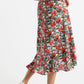 Louche Mara Flower Splash Print Ruffle Hem Wrap Midi Skirt