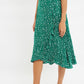 Louche Mara Spot It Print Ruffle Hem Wrap Midi Skirt Green