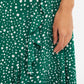 Louche Mara Spot It Print Ruffle Hem Wrap Midi Skirt Green