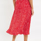 Louche Mara Spot It Print Ruffle Hem Wrap Midi Skirt Red
