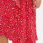 Louche Mara Spot It Print Ruffle Hem Wrap Midi Skirt Red