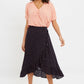 Louche Mara Teeny Flower Bud Print Ruffle Hem Wrap Midi Skirt