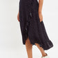 Louche Mara Teeny Flower Bud Print Ruffle Hem Wrap Midi Skirt