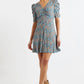 Margot Art Attack Print Mini Tea Dress - Duck Egg