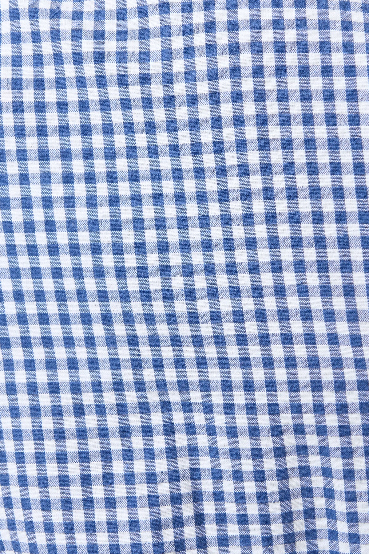 Dot Gingham Ric Rac Trim Statement Collar Mini Dress - Blue