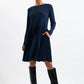 Marylene Marl Throw On Mini Dress in Navy