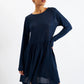 Marylene Marl Throw On Mini Dress in Navy