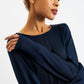 Marylene Marl Throw On Mini Dress in Navy