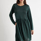 Marylene Marl Throw On Mini Dress in Green