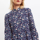 Macha Magic Forest Print Long Sleeve Tiered Midi Dress