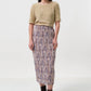 Maylis Line Print Pleat Mid Skirt