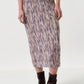 Maylis Line Print Pleat Mid Skirt