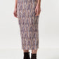 Maylis Line Print Pleat Mid Skirt