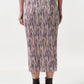 Maylis Line Print Pleat Mid Skirt