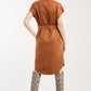 Louche Melike Faux Suede Midi Shirt Dress
