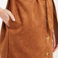 Louche Melike Faux Suede Midi Shirt Dress