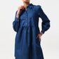 Melly Chambray Throw On Mini Dress