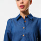 Melly Chambray Throw On Mini Dress