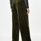 Melvin Velvet Wide Leg Trousers - Sage