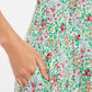 Louche Merle Flower Show Print V Neck Short Sleeve Tea Dress Green