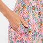 Louche Merle Flower Show Print V Neck Short Sleeve Tea Dress Pink