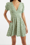 Merle Periwinkle V-Neck Mini Dress
