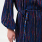 Milene Abstract Pleat Tie Waist Midi Dress