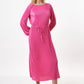 Milene Pleat Long Sleeve Midi Dress - Pink