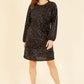 Mela Black Sequin Smock Dress