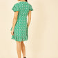 Yumi Green Ditsy Floral Wrap Frill Dress