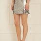 Mela Silver Sequin Mini Skirt
