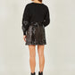 Mela Black Sequin Mini Skirt