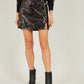 Yumi Black Sequin Mini Skirt