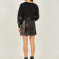 Yumi Black Sequin Mini Skirt