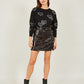 Mela Black Sequin Mini Skirt