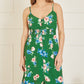 Mela Green Floral High Low Frill Midi Dress