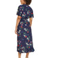 Mela Navy Floral Wrap Dress With Frill Hem