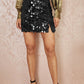 Yumi Black Big Sequin Mini Skirt