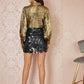 Yumi Black Big Sequin Mini Skirt