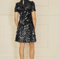 Yumi Black Big Sequin Tunic With Keyhole Neckline