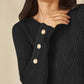 Yumi Black Shimmer Fitted Midi Dress With Button